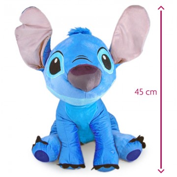 Stitch knuffel met geluid 45 cm met afmetingen 01 voren